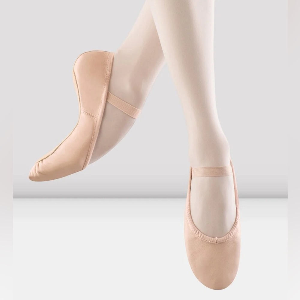 Bloch Girls Dansoft Pink Leather Ballet Shoes Full Soled Slipper Size 13C